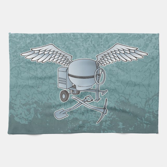 Linge De Cuisine Mélangeur de béton bleu-gris (Horizontal)
