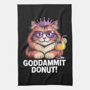 Linge De Cuisine Mème de chat princesse donut femme