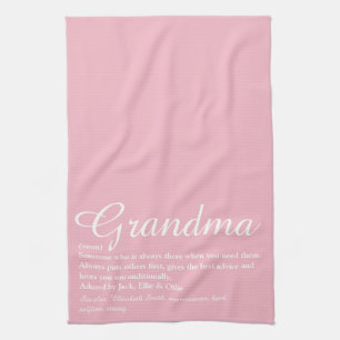 Linge De Cuisine Mémé, grand-mère définition script rose