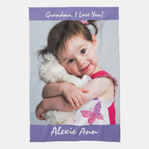 Linge De Cuisine "Mémé, je t'aime" Personnaliser Nom, Pervenche