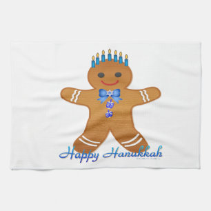 Linge De Cuisine Menorah homme en pain d'épices Hanukkah joyeux