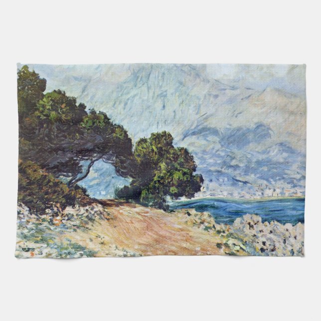 Linge De Cuisine Menton vu du Cap Martin par Claude Monet (Horizontal)