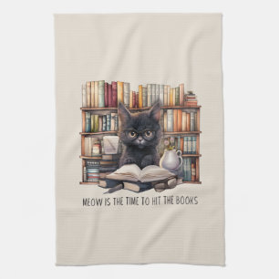 Linge De Cuisine Meow Est Le Moment De Toucher Les Livres