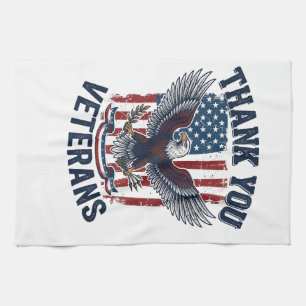 Linge De Cuisine Merci aux vétérans aigle patriotique vintage
