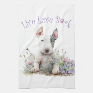 Linge De Cuisine Mère de Bull Terrier Floral