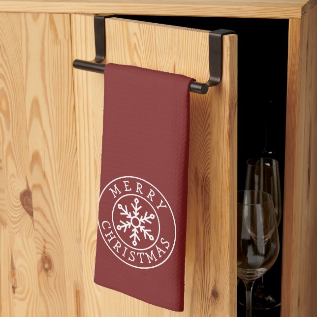 Linge De Cuisine Merry Christmas Snowflake (Pliage en tiers)