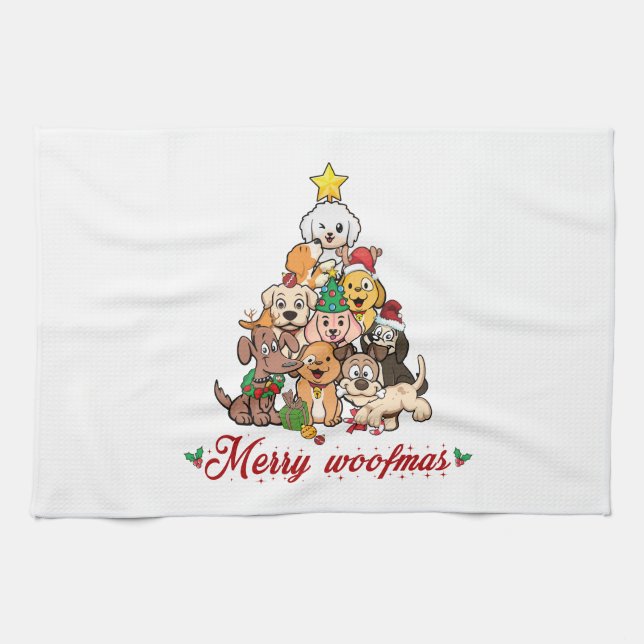 Linge De Cuisine Merry Woofmas (Horizontal)