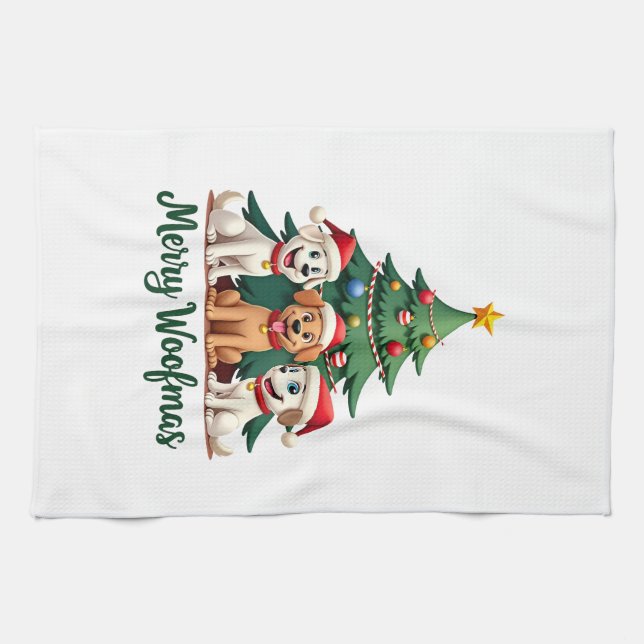 Linge De Cuisine Merry Woofmas (2) (Horizontal)