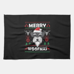 Linge De Cuisine Merry Woofmas Schnauzer Noël Amoureux des chiens P