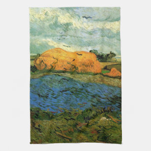 Linge De Cuisine Meules sous un ciel pluvieux de Vincent van Gogh