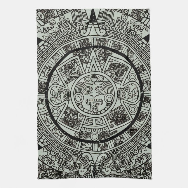 Linge De Cuisine Mexicaine Aztec Sun Stone Maya Calendrier 1 (Vertical)