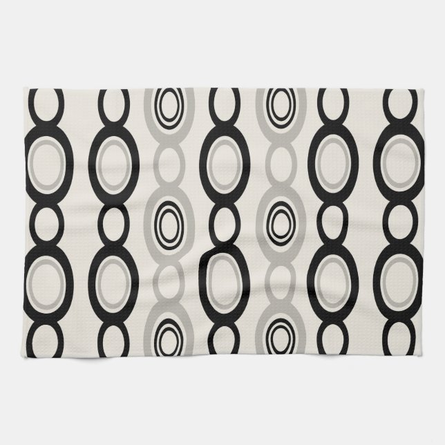 Linge De Cuisine Mi-siècle Chaîne moderne Liens Black Grey (Horizontal)