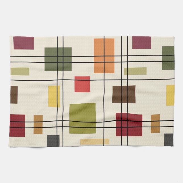 Linge De Cuisine Mi-siècle moderne géométrique 1 (Horizontal)