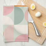 Linge De Cuisine Mi-siècle moderne Sage Vert Blush Orange Motif<br><div class="desc">Motif moderne rétro du milieu du siècle - formes géométriques abstraites - minimaliste motif vert sauge,  rose vif,  orange et blanc crème.</div>