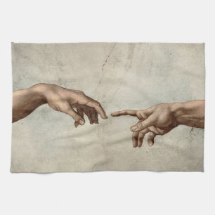 Linge De Cuisine Michaelangelo mains création adam dieu