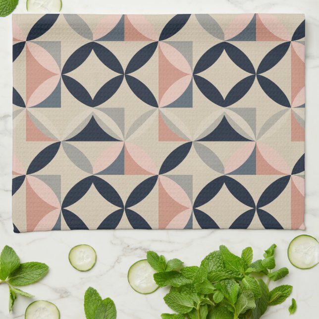 Linge De Cuisine Mid Century Modern Geometric Abstract Pattern  (Plié)