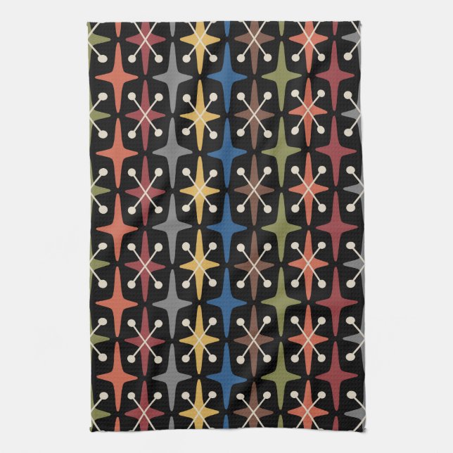 Linge De Cuisine Mid Century Modern Starburst Pattern (Vertical)