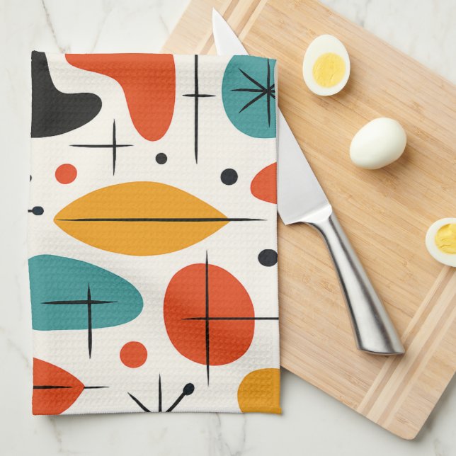 Linge De Cuisine Mid Century Modern Starburst Pattern (Quart Plié)
