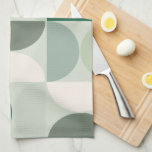 Linge De Cuisine Mid Century Moderne Abstrait Motif Sage Green<br><div class="desc">Motif moderne du milieu du siècle - formes géométriques abstraites - motif minimaliste en vert sauge.</div>