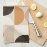 Linge De Cuisine Mid Century Moderne Rétro Motif Brown Tons de la T<br><div class="desc">Motif moderne rétro du milieu du siècle - formes géométriques abstraites - motif minimaliste dans les tons terre - Brown,  beige,  blanc,  terre cuite.</div>