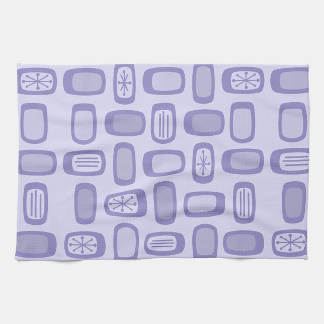 Linge De Cuisine Midcentury MCM Rounded Rectangles Lavender (Horizontal)