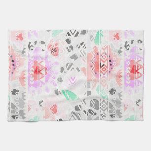Linge De Cuisine Mignon aztéque floral pastel coloré