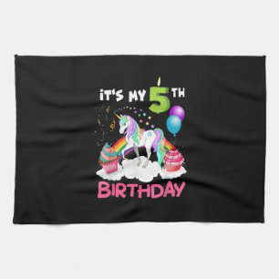 Linge De Cuisine Mignon C'est Mon Cinquième Anniversaire Licorne Ci