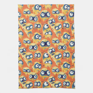 Linge De Cuisine Mignon Monstre Halloween Jaune Orange