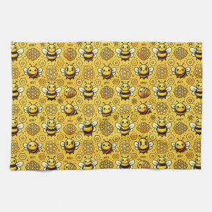 Linge De Cuisine Mignon motif d'abeilles de dessin animé et de nid 