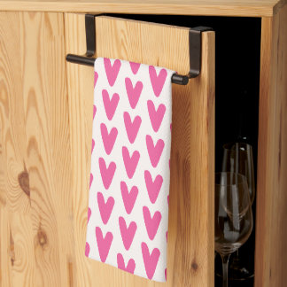 Linge De Cuisine Mignon motif de cœur rose chaud, style fille douce