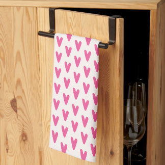 Linge De Cuisine Mignon motif de cœur rose chaud, style fille douce