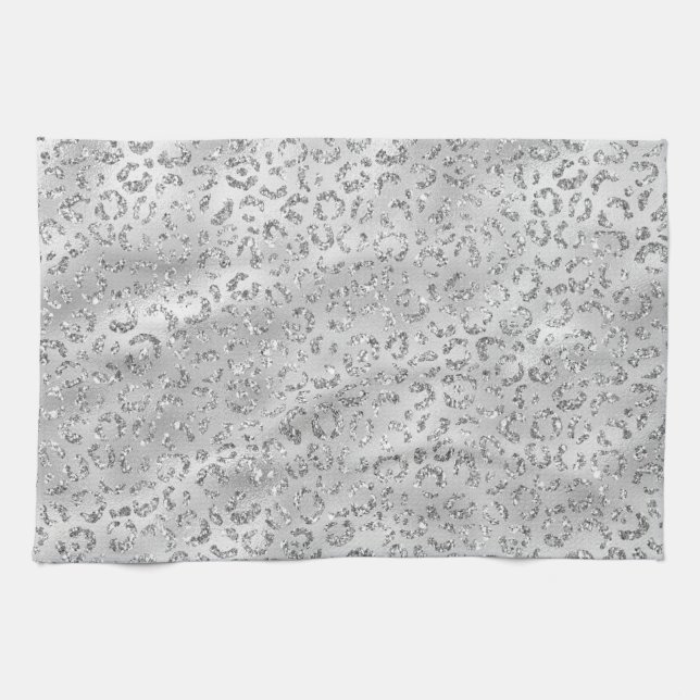 Linge De Cuisine Mignon motif imprimé peau de léopard guépard argen (Horizontal)