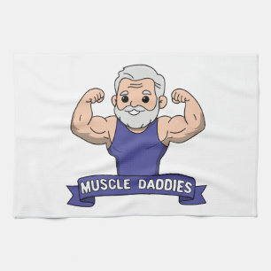 Linge De Cuisine Mignon Papa Musclé Kawaii Barbu Bodybuilder