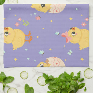 Linge De Cuisine Mignon poussin de Pâques avec motif transparent à 