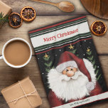 Linge De Cuisine Mignonne Beard Whimsical Père Noël Personnalisé No<br><div class="desc">Cute Serviette de thé Père Noël personnalisée. Ces serviettes de cuisine Joyeux Noël sont parfaites pour ajouter un peu d'esprit de vacances à votre cuisine. Associez-le avec une bouteille de vin et il fait un grand cadeau de Noël pour les amis, la famille, les collègues, voisins, etc. Le nom personnalisé...</div>