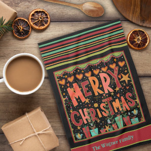 Linge De Cuisine Mignonne Beard Whimsical Personnalisé Joyeux Noël