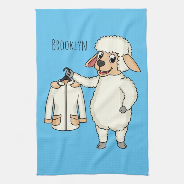 Linge De Cuisine Mignonne brebis avec blouson (Vertical)