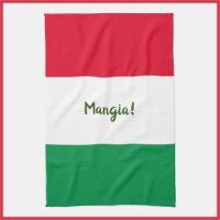 Mignonne Mangia ! Drapeau rouge blanc et vert ital