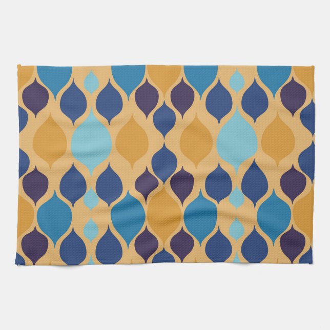 Linge De Cuisine Milieu de siècle 1960 Géométrique Jaune (Horizontal)