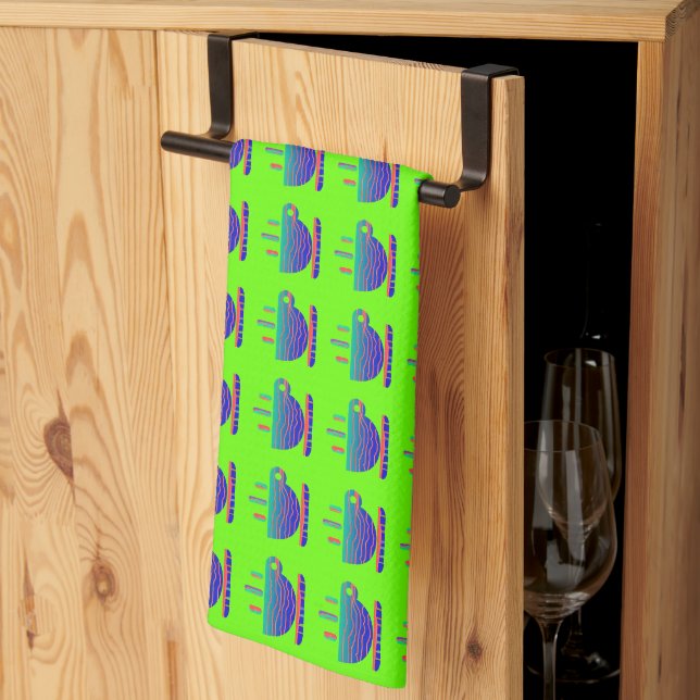 Linge De Cuisine Mini Coupe Arc-En-Ciel De Java Répéter Vert Éclair (Pliage en tiers)