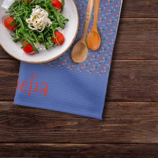 Linge De Cuisine mini fleur sauvage motif jaune rouge (Créateur téléchargé)