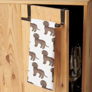 Linge De Cuisine Mini Goldendoodle Marron Motif de Chien de Dessin 