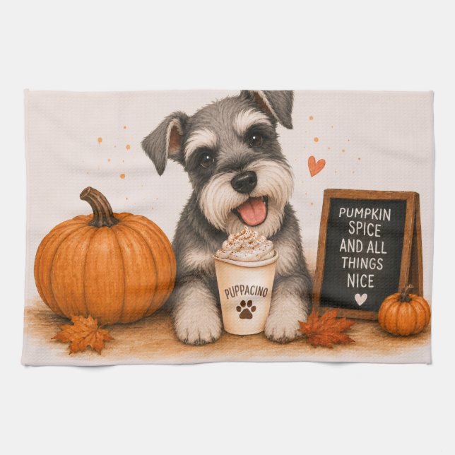 Linge De Cuisine Miniature Schnauzer Pumpkin Spice (Horizontal)