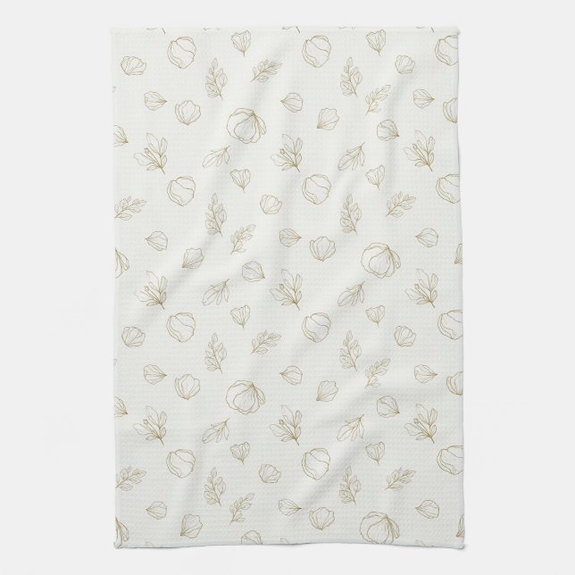 Linge De Cuisine Minimal Botanical Line Art Pattern (3) (Vertical)