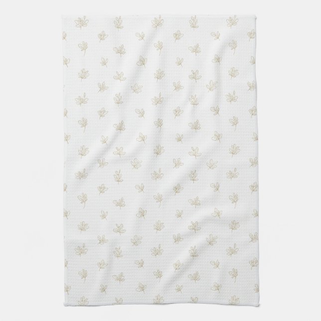 Linge De Cuisine Minimal Botanical Line Art Pattern (7) (Vertical)