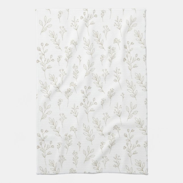 Linge De Cuisine Minimal Botanical Line Art Pattern (9) (Vertical)