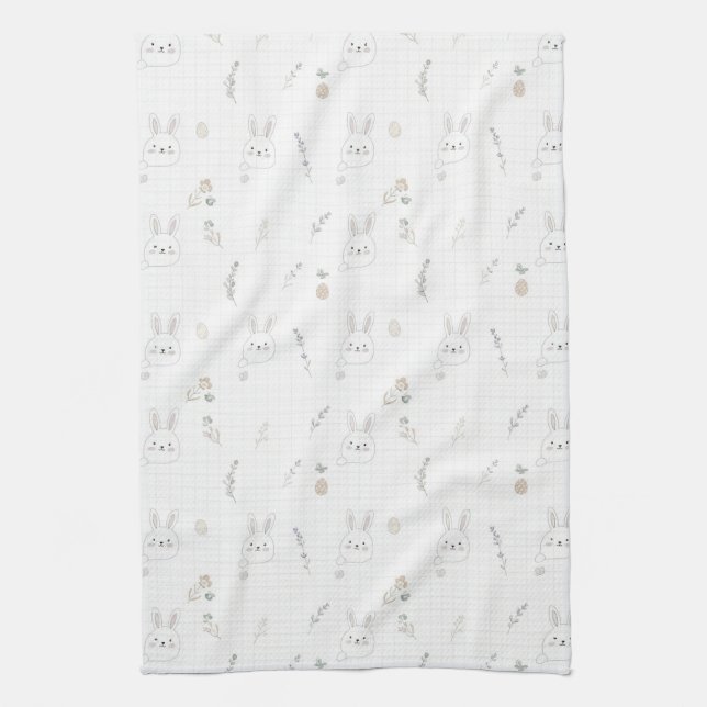 Linge De Cuisine Minimal Easter Bunny Pastel Spring Pattern (2) (Vertical)