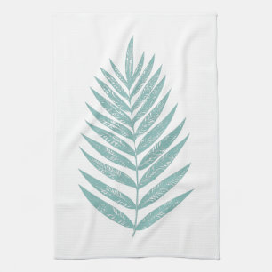 Linge De Cuisine MInimalist moderne Turquoise bleu Palm Frond