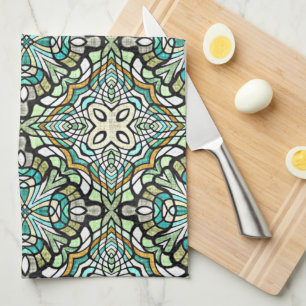 Linge De Cuisine Mint Vert Turquoise Hip Bohemian Bali Art Motif