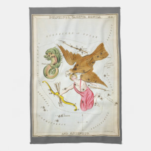Linge De Cuisine Miroir d'Urania, Carte céleste d'astronomie vintag